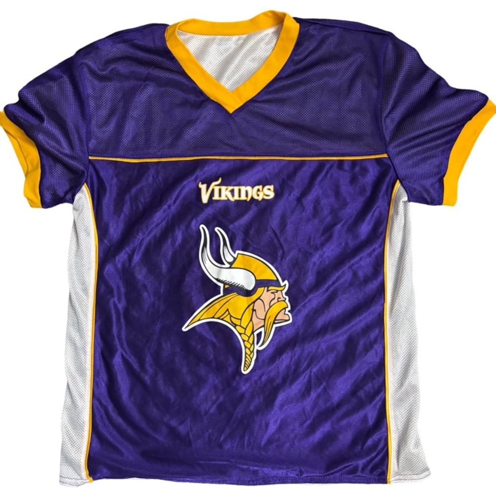Minnesota Vikings Large Flag Football Play 60 Reversible Jersey Medium
